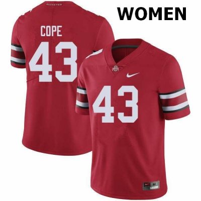 NCAA Ohio State Buckeyes Women's #43 Robert Cope Red Nike Football College Jersey EZJ6645XO